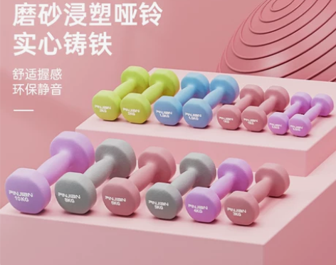 品健哑铃女士健身家用器材儿童男士纯铁套装组...
