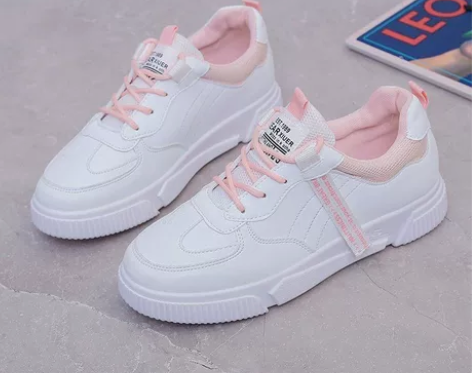 女款小白鞋女生2023新款粉色休闲百搭运动...