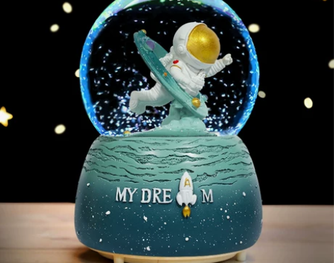 水晶球八音盒宇航员太空人摆件儿童男生女孩生...