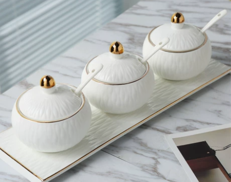 景德镇调味罐创意厨房用品调料盒盐罐欧式陶瓷...