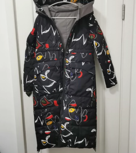 全新两面穿棉服 款式挺洋气的，就是版型偏瘦...