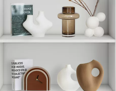 北欧风高档家居装饰品高级感摆件艺术软装花瓶...