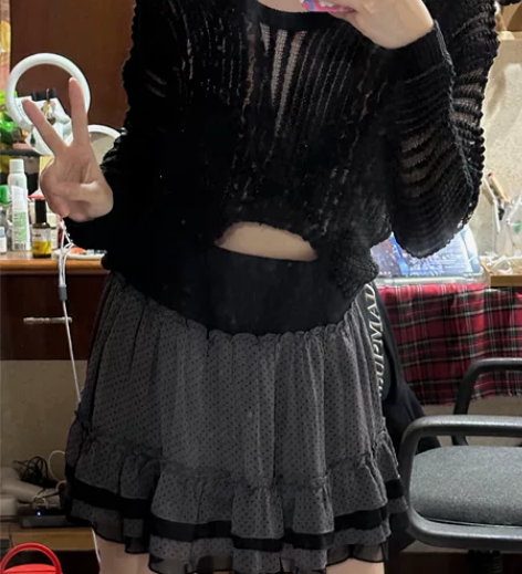 高级感芭蕾裤少女复古法式甜美荷叶边高腰半身...