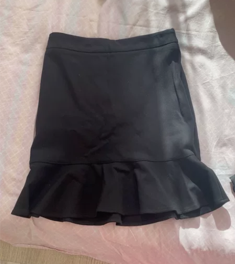 黑色鱼尾裙甜美荷叶高腰鱼尾裙短裙2023年...