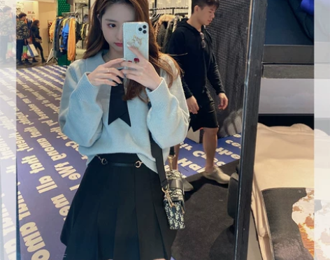 肉完ROUWANBABY毛衣女宽松外穿学院...