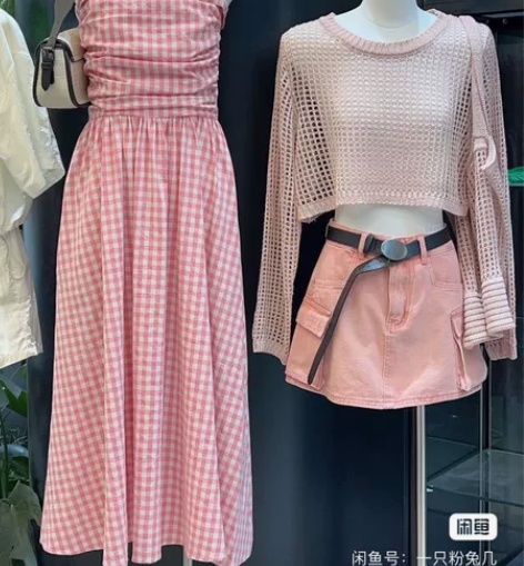 抹胸格子田园风抹胸连衣裙纯棉m码  穿到1...