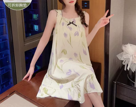 4Xl160－180斤吊带胸垫睡裙夏季女2...