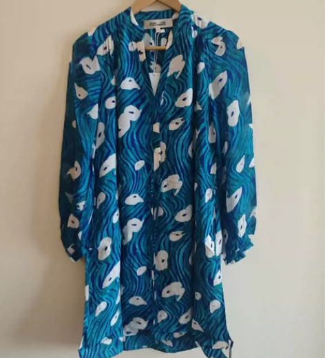 DVF真丝混纺束腰连衣裙 全新XXS XS...