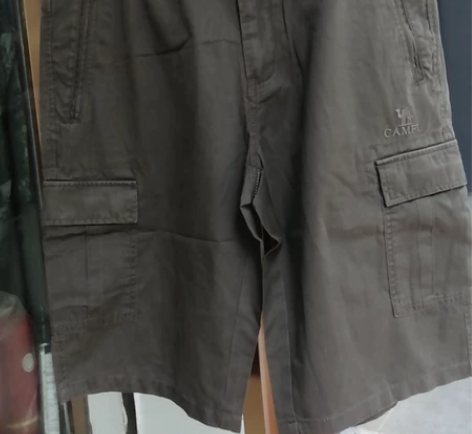 男款休闲多袋短裤军绿色纯棉裤 感兴趣的话点...