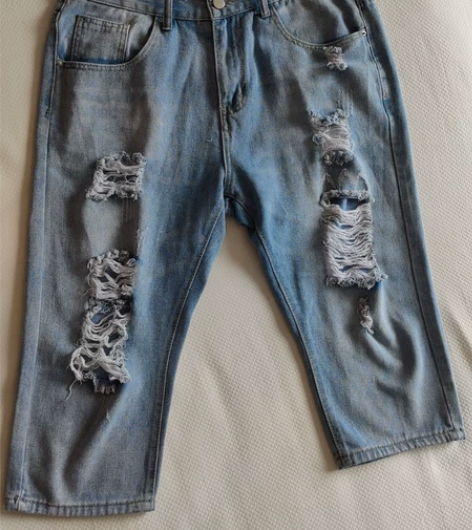 新七分男牛仔裤，没穿，不想穿了，所以便宜出...