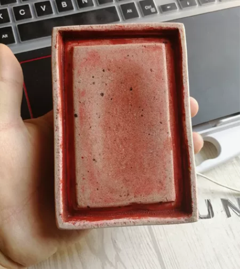 清中期青花杂宝砚台,瓷砚台路份属实不低,也...
