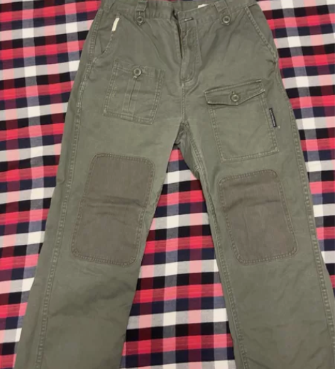 proteus store 军绿拼接工装裤...