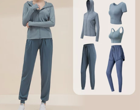 专业速干帕梅拉运动套装宽松显瘦健身运动服长...