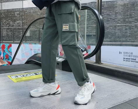 hiphop美式工装裤女宽松bf风直筒潮牌...