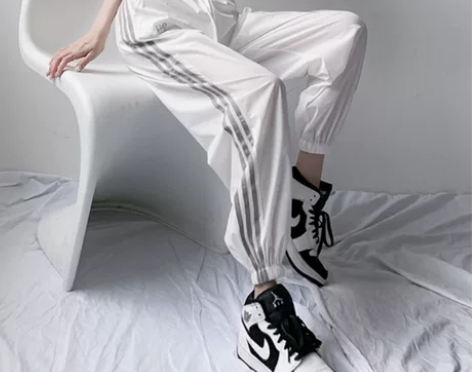 冰丝速干运动裤女夏季宽松束脚休闲卫裤子显瘦...