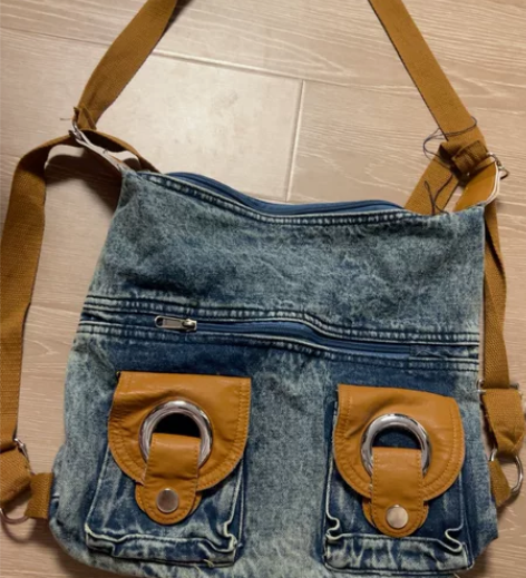 韩版中古百搭大容量牛仔女包单肩斜挎包托特包...