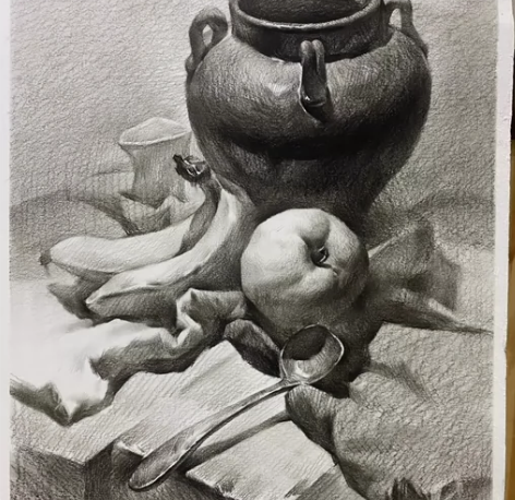 代画代画 假期闲的不行了 主接素描静物 石...