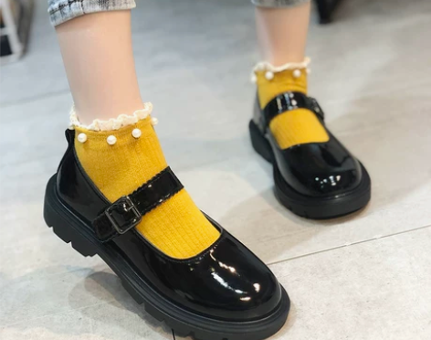 学生黑皮鞋软底英伦风舞蹈鞋大童公主表演出合...
