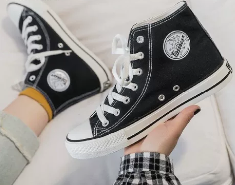 回力高帮帆布鞋女2021新款春夏潮流百搭休...