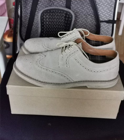 布洛克休闲男鞋 德比鞋 沙色翻皮鞋42码 ...