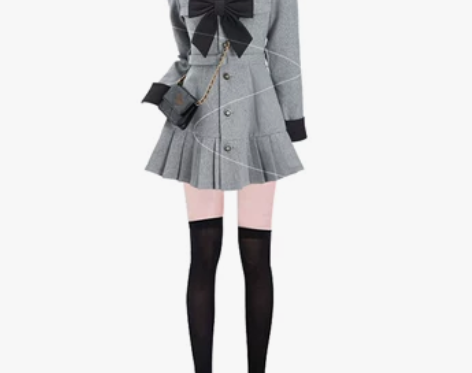 微胖mm法式高级感束腰连衣裙女秋冬季新款大...