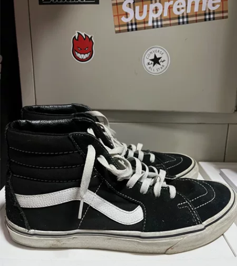 Vans高帮帆布鞋 43码 无盒拍下会加固...