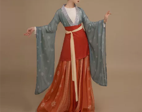 春庭晚望桔屿原创正版汉服女南北朝大袖齐腰襦...