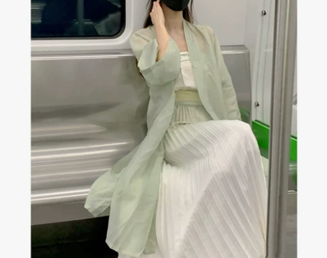 ?宋制汉服女夏季薄款绿色古装改良汉元素日常...