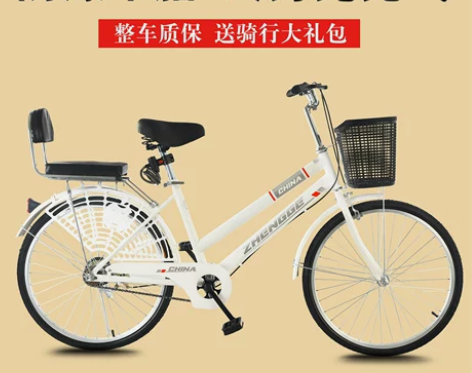 自行车女式轻便上班代步男士通勤实心胎24寸...