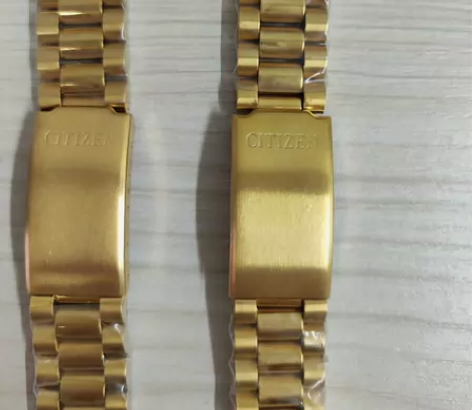 西铁城弧口金色18mm表带 不锈钢老表带 ...