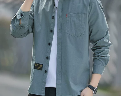 恒源祥男士衬衫长袖纯棉春秋季工装全棉衬衣男...