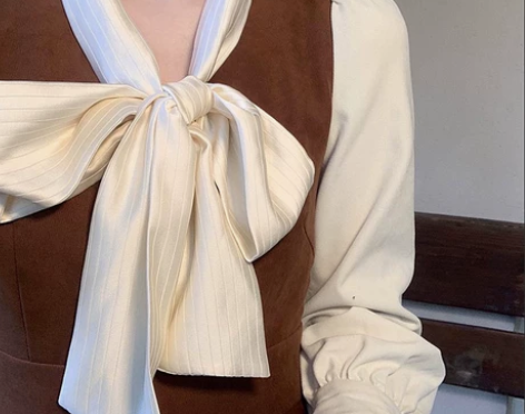 【连衣裙】法式复古蝴蝶结拼接 仅洗涤无穿 ...