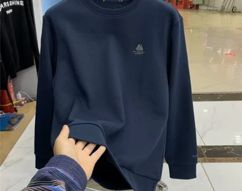 全新海去标男士加绒圆领卫衣，藏青，码数16...