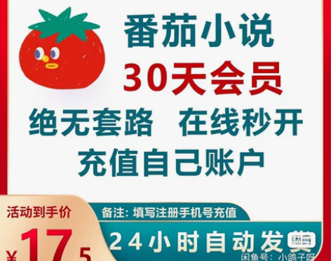 番茄小说会员+30天vIP会元 _无广告免...