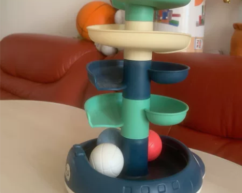 叠叠乐投球小玩具，七层，投篮感应音乐和滑行...