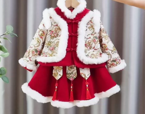 女童冬款拜年服龙年新年衣服儿童中国风唐装宝...