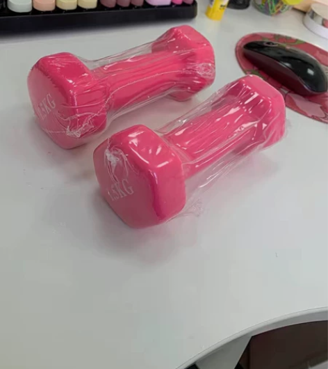 女士哑铃健身家用一对儿童男女通用浸塑铸铁减...