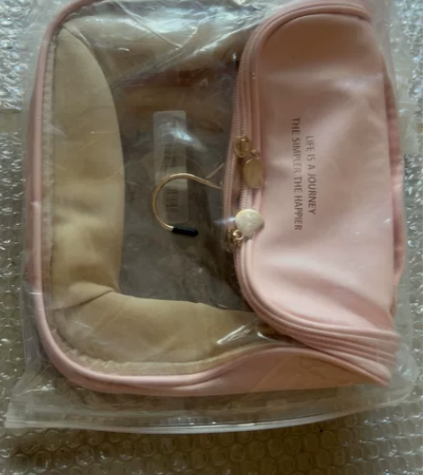 全新粉色防水透明旅行化妆包便捷9.9元一个...