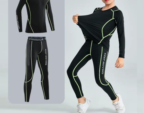 儿童紧身衣训练服男童篮球足球跳绳打底服秋冬...