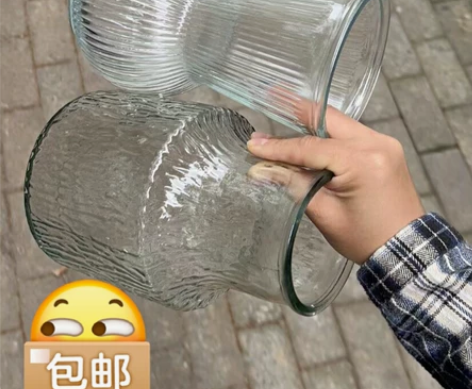 捡漏2个大花瓶 8.5元包邮 冰川玻璃花瓶...