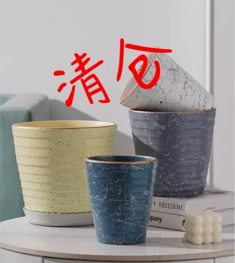 简约陶瓷花盆大口径北欧风格盆栽发财树绿箩虎...