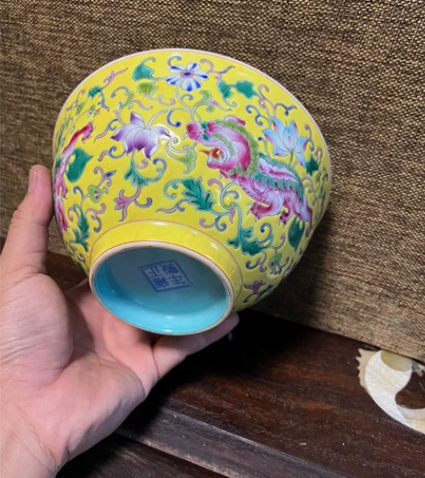 珐琅彩粉彩手绘碗 古董老货古玩收藏瓷器摆件...