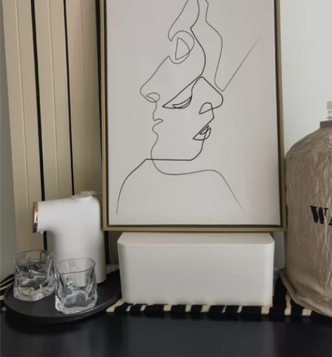 ins简约线条人物白色装饰画抽象氛围感客厅...