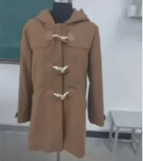 服装设计专业工艺女装课作业女式连帽女大衣全...