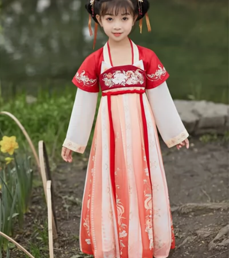 原创设计渺云狸女童汉服唐装中国风连衣裙舞台...