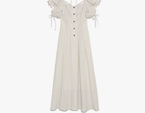 snidel方领荷叶边小飞袖连衣裙0码 朝...