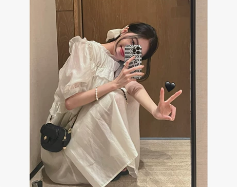 瘦竹竿自制 法式荷叶领花边连衣裙女夏季新款...