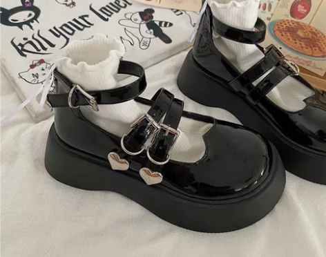 小皮鞋女英伦风夏季薄款配裙子厚底增高复古玛...