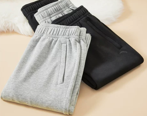 安踏运动裤 运动裤子长裤女士秋季黑色裤针织...