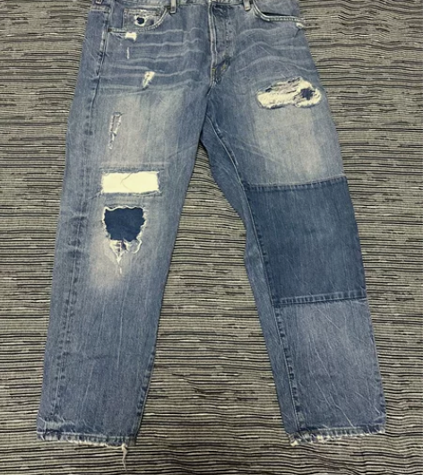hm裤子 牛仔裤 破洞裤 175 34腰围...